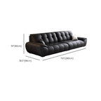 Contemporary Modern Solid Color Scratch-durable Standard/Single Sofa in Midnight Black, Seats 4/3 with 2 Pillows