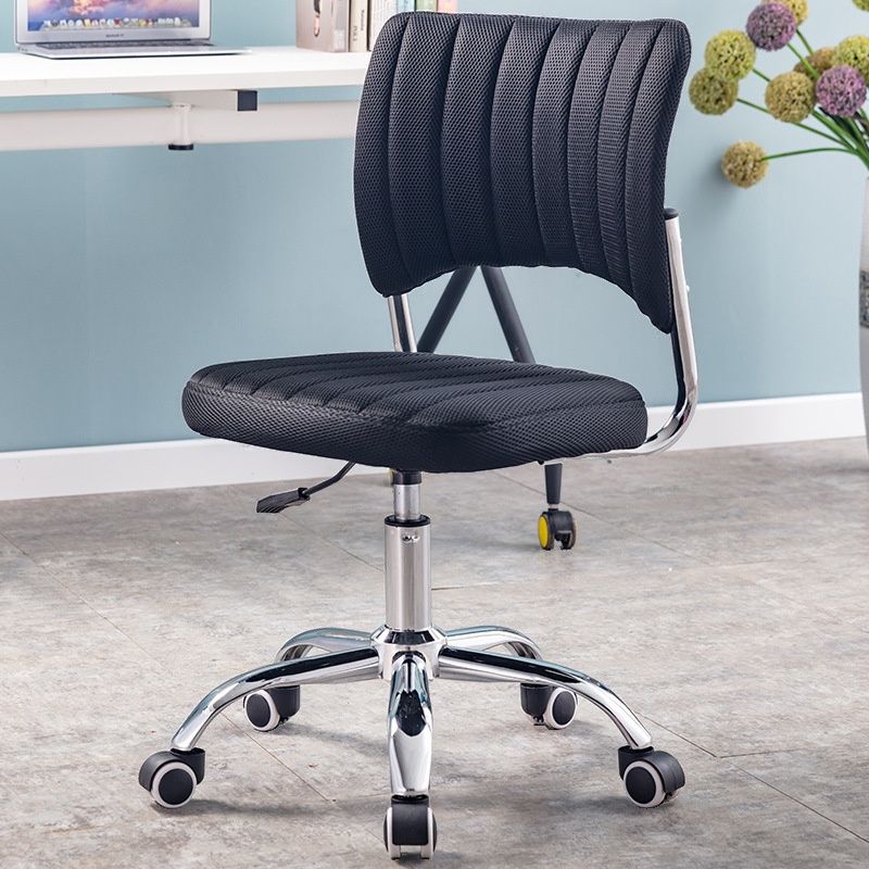 Minimalist Work Stool Moves Up and Down with Mid-Back, Swivel Rollers, and Moveable Design