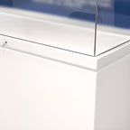 White Finished Trendy Style Glass Flooring Display Stand with 1 Shelf