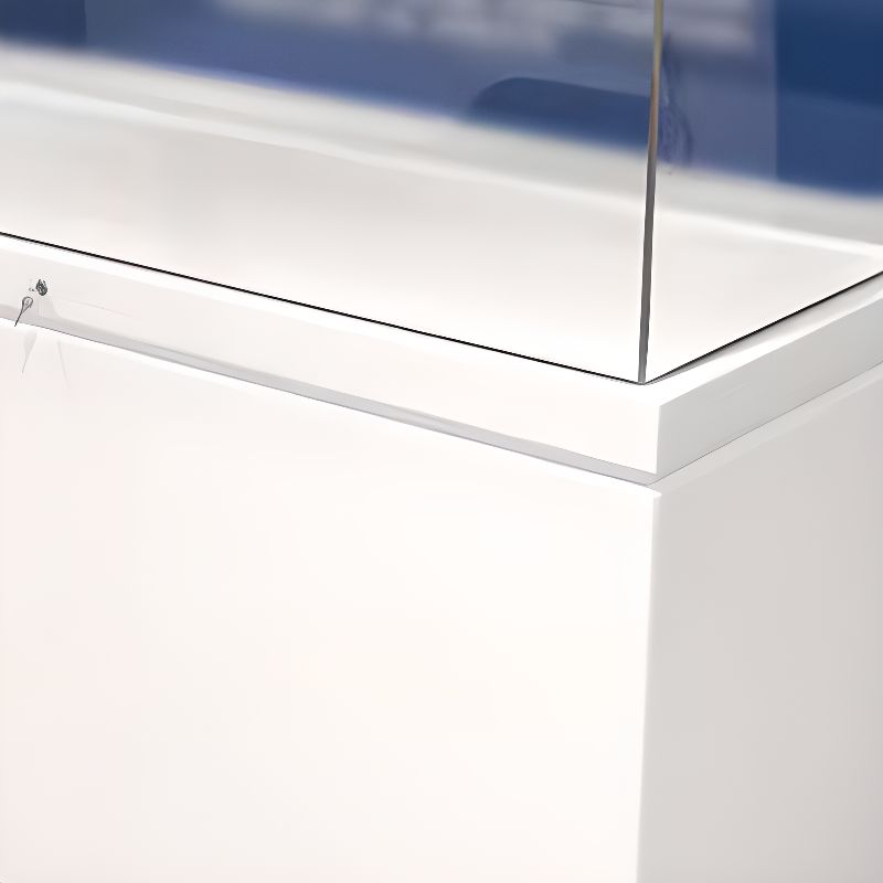 White Finished Trendy Style Glass Flooring Display Stand with 1 Shelf