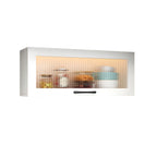 Contemporary Faux Wood Wall Mounted Display Cabinet with Acrylic Door