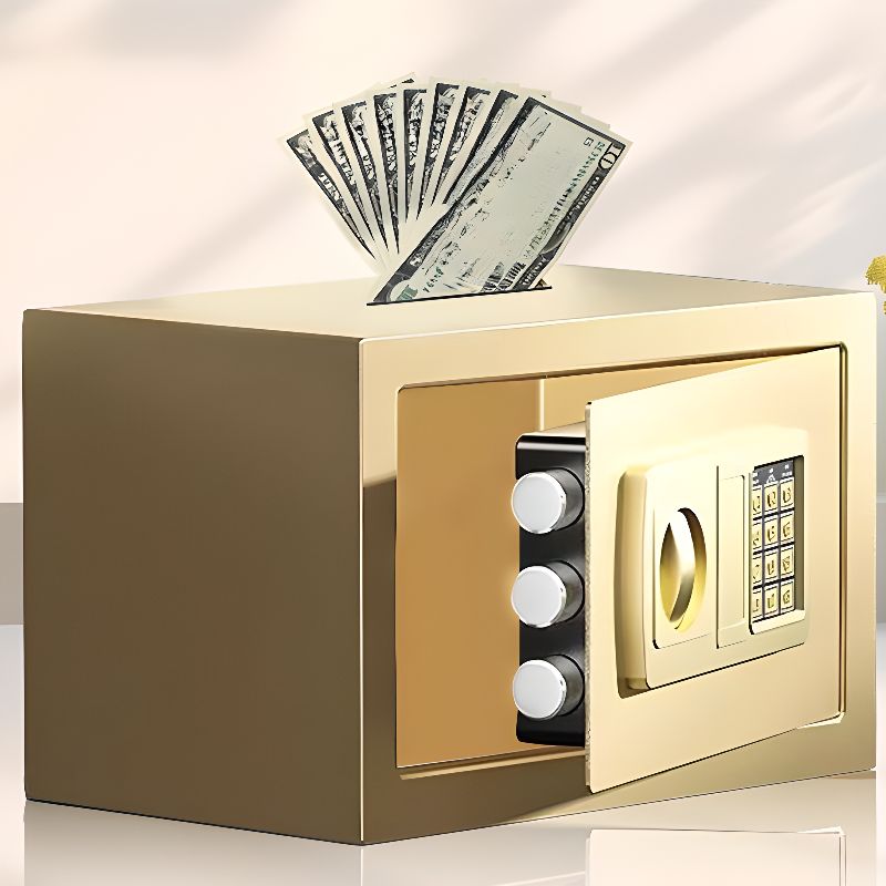 Steel Pry Resistant Security Safe with Battery, Lockable and Keys Included