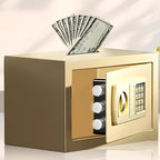 Steel Pry Resistant Security Safe with Battery, Lockable and Keys Included
