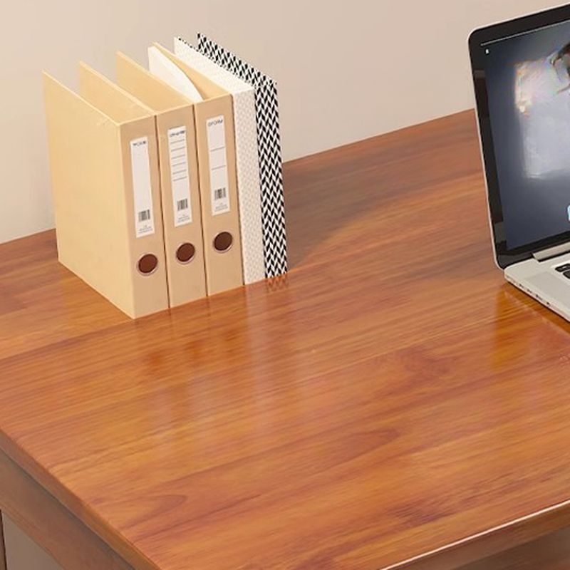 Casual Writing Desk with Easy Assembly, Moisture Resistant Parsons Base in Sepia/Natural, Unattached Rubberwood Top