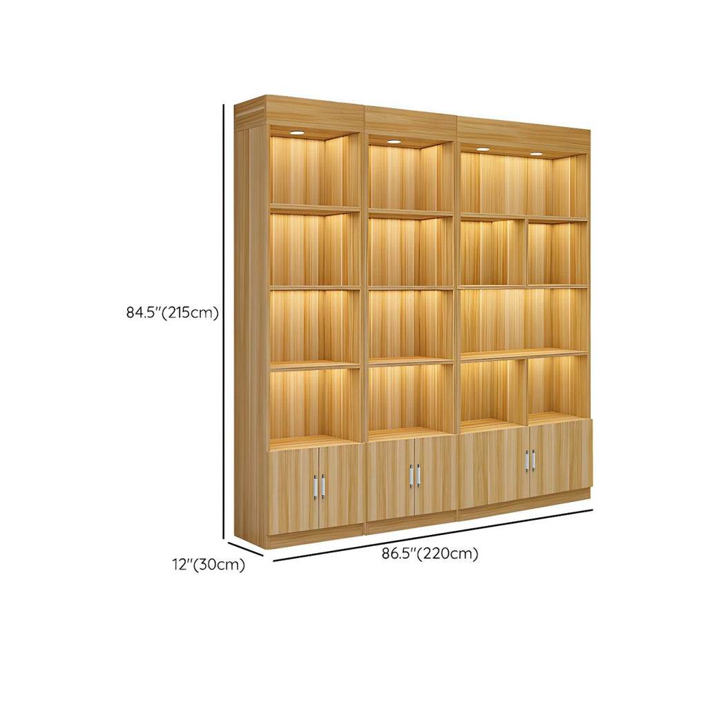 Multi-shelf Modern & Contemporary Style Wood Hutch Cabinet for Living Room
