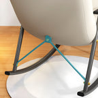 Contemporary Upholstery Rocking Chair with Sleek Metal Legs and Tufted Design