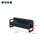 Simplistic Sofa with Water-resistant Pleather and Armrest, Dark Wood Finish and Legs