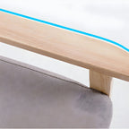 Modern Wood Frame Cotton and Linen Sofa with Foam Seat in Natural Wood Legs and Tight Back Design