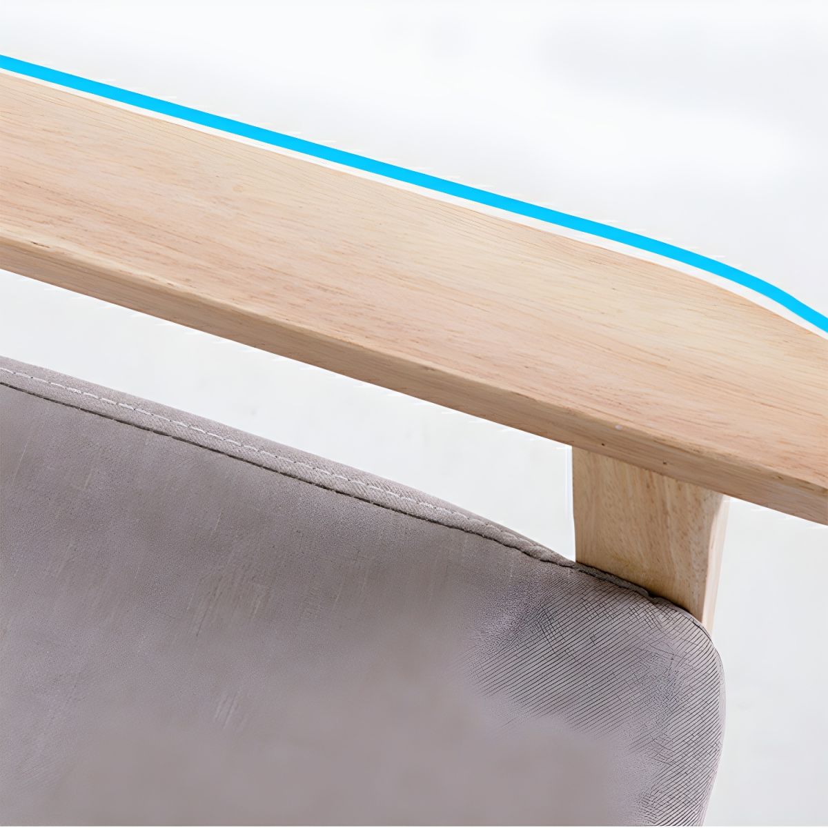 Modern Wood Frame Cotton and Linen Sofa with Foam Seat in Natural Wood Legs and Tight Back Design