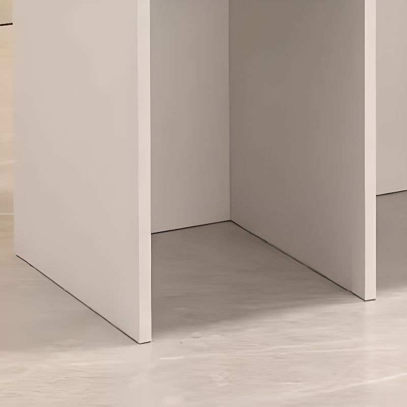 Rectangle Manufactured Wood Reception Desk with Stone Top, Locker, Keyboard Tray, and Filing Cabinet