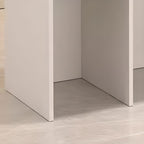 Rectangle Manufactured Wood Reception Desk with Stone Top, Locker, Keyboard Tray, and Filing Cabinet