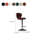 Casual Adjustable Lift Rawhide Bar Stools in White/Carmine/Jade Green with Back, Turned Swivel, and Rectangle Seat