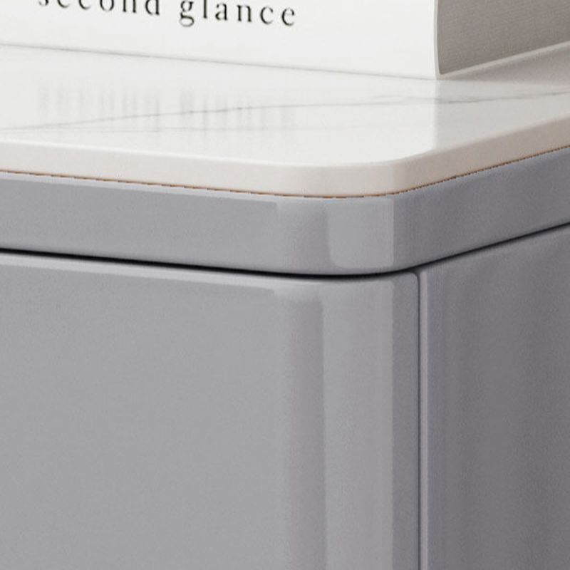 Modish Nightstand With 3 Drawers and Lumber/Stone Countertop, Featuring Leg