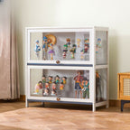 Bambusa Flooring Curio Cabinet with Stockroom, 4 Cabinets/3 Cabinets/2 Cabinets, 4 Shelves/3 Shelves/2 Shelves, 4 Doors/3 Doors/2 Doors
