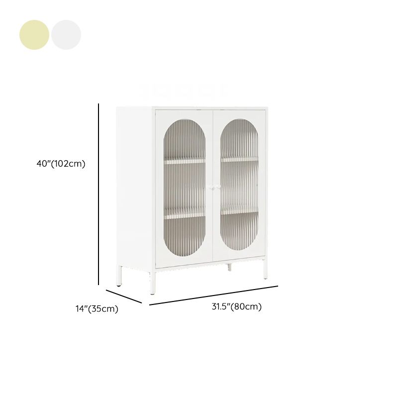 Casual Kitchen Storage with Hutch, Narrow Storage Shelf, Alloy Countertop, Adaptable Shelf, and 3/2 Doors