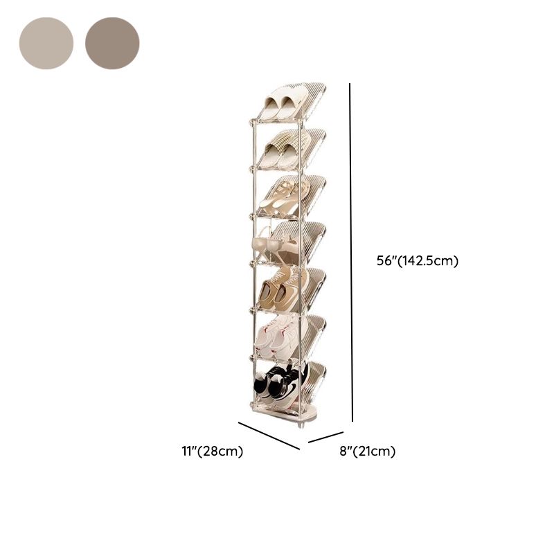 Art Deco Polymerized Material Rectangle Shoe Rack for 1-10 Pairs in Drawing Room with Individual Shoe Cubby Holes
