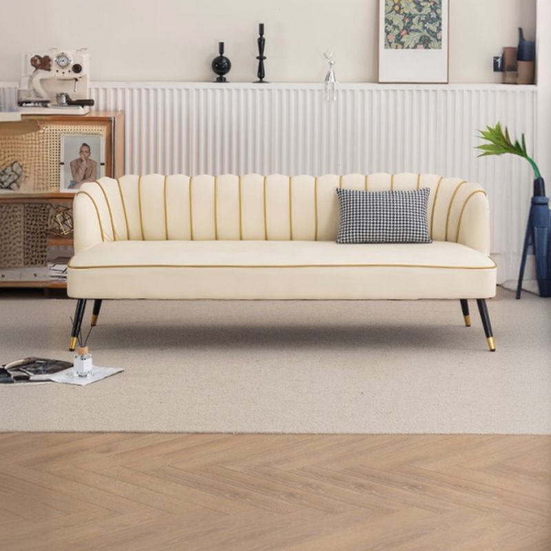 Modish Solid Color Stain Resistant Standard Sofa/Loveseat in Grey/Beige/Amber Color for 2/4-seater/3-seater with 1 Pillow