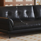Contemporary Modern Solid Color Stain Resistant Standard Sofa/Loveseat/Single Sofa in Midnight Black, Seats 3/Seats 4/2-seater with 2 Pillows