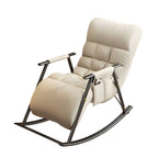 Contemporary Upholstery Rocking Chair with Sleek Metal Legs and Tufted Design