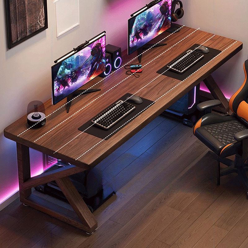 Casual Writing Desk with Easy Assembly and Scratch-proof Sleigh Base in Sepia Engineered Wood