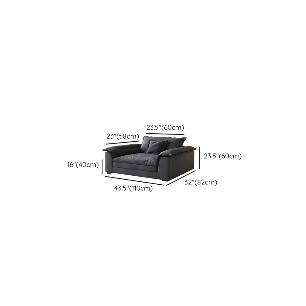 Modern Flared Arm Sofa with Water Resistant and Bolster Pillows