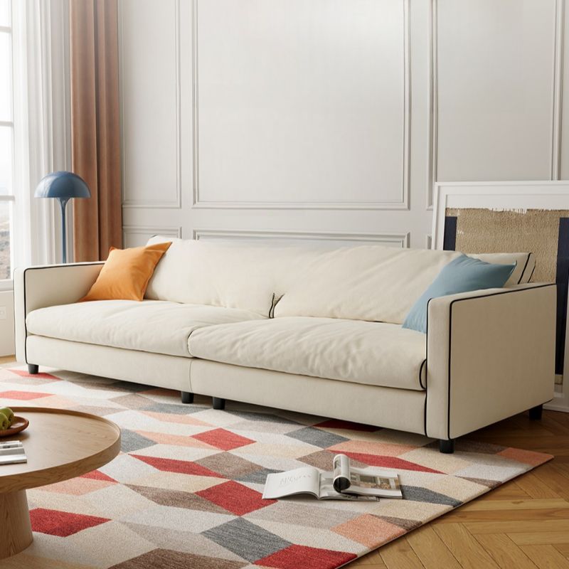 Drawing Room Flannel Standard Sofa in Light Blue/Sage/Amber Color with Armrest