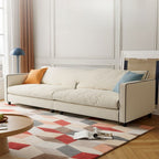 Drawing Room Flannel Standard Sofa in Light Blue/Sage/Amber Color with Armrest
