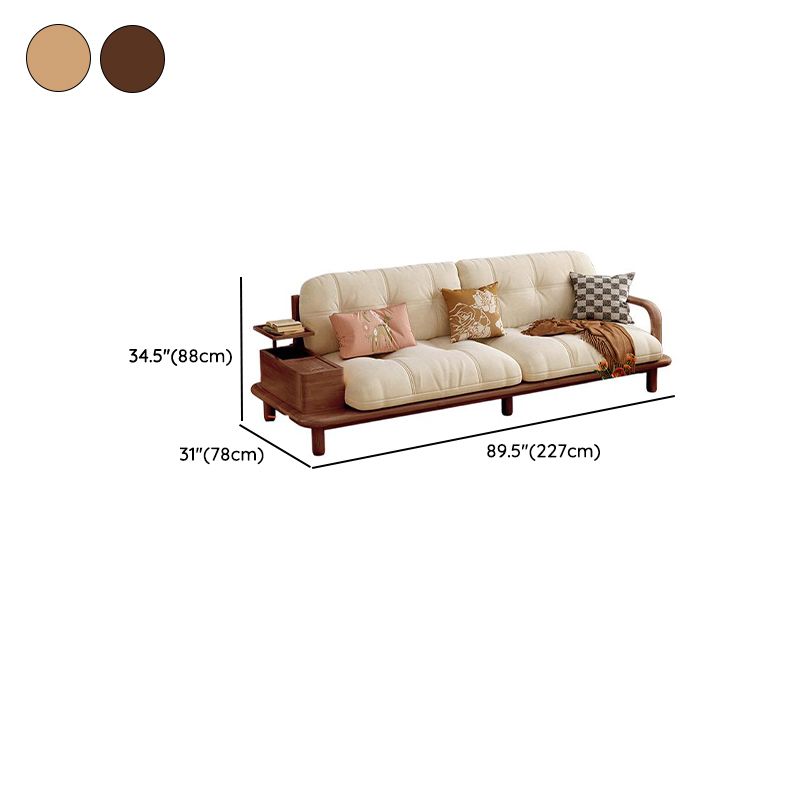 White Flannel Sofa Couch/Loveseat/Single Sofa with 5 Pillows/3 Pillows/1 Pillow and Armrest in a Modern Style
