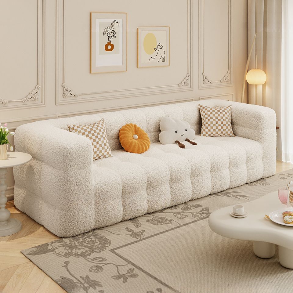 Trendy Solid Color Stain Resistant Standard Sofa in Black/Grey/Amber Color, Seats 3