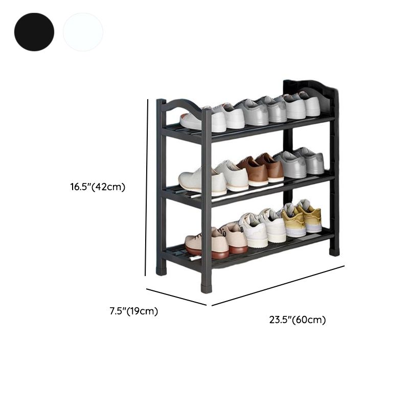 Art Deco Polymerized Material Rectangle Shoe Rack with 5/4/3 Shelves, Floor Mounted for 1-20 Pairs in Bedroom