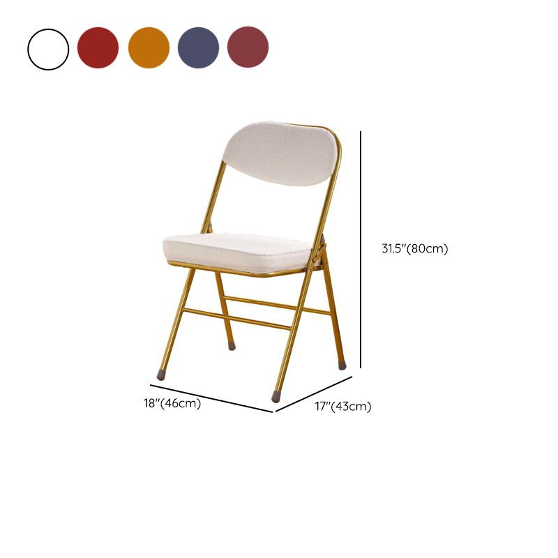 Contemporary Side Chair with Ventilated Back, Compact Foldable Design, Upholstered Metal Frame for Linoleum