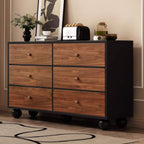 Cocoa Casual Raw Wood Console Dresser with 6/9/5 Drawers in Horizontal/Vertical Orientation