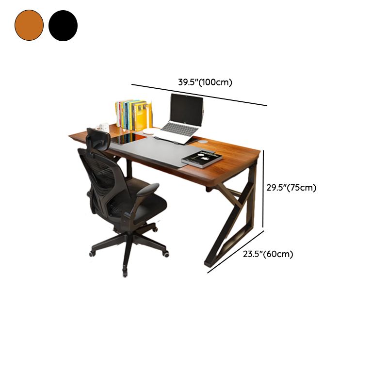 Simple Warp Resistant Mdf Wood Trestle Base Gaming Computer Desk with Wire Management, Free Standing