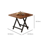 Scratch-proof Foldable Square Veneer Dining Table with Crossed Legs for 2-seater/Seating for 4
