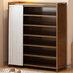 Art Deco Bambusa Rectangle Shoe Rack with 7 Shelves/6 Shelves/5 Shelves, Floor Mounted for 11-20 Pairs/1-10 Pairs/21-30 Pairs in Drawing Room