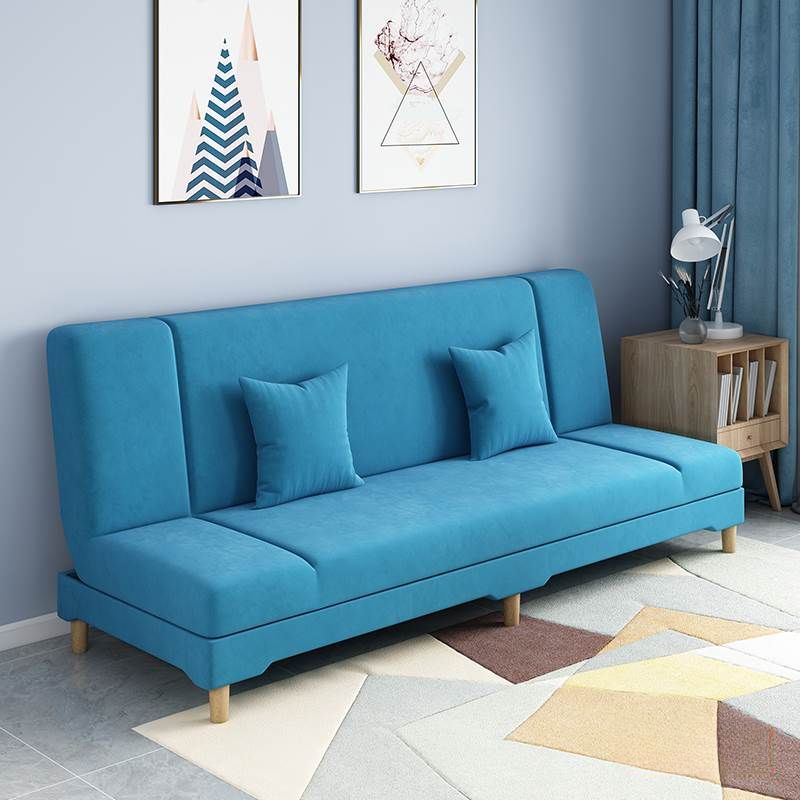 Contemporary Modern Grey/Azure/Emerald Green Sleeper, Solid Color, 3-Seater with 2 Pillows