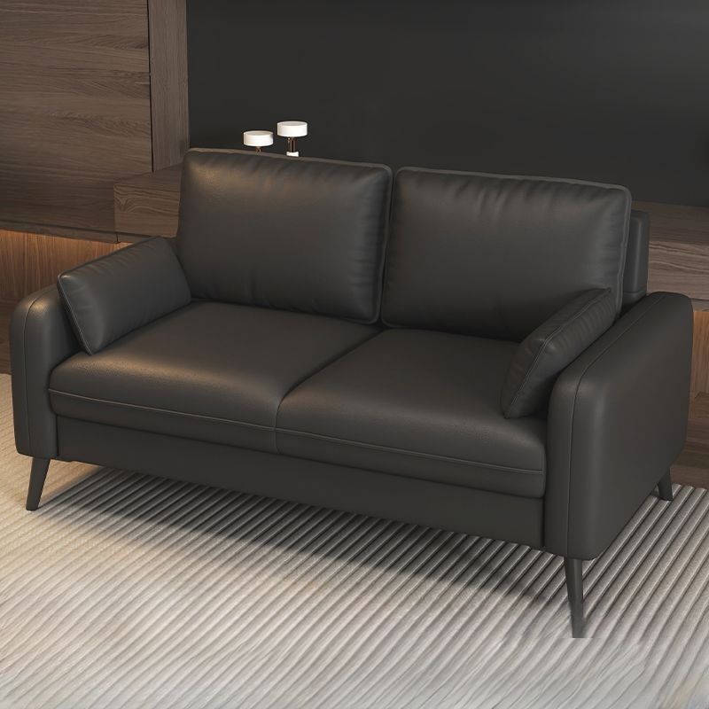 Contemporary Scratch-immune Solid Color Cerulean/Olive Green/Amber Color Loveseat for Seats 2 with Pillow Back and Square Arm