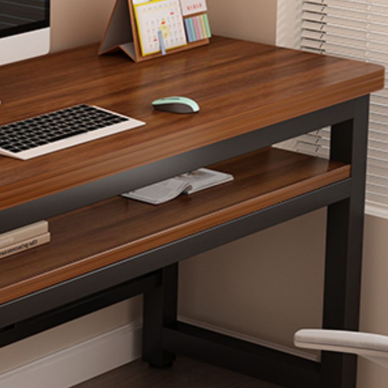 Simplistic Odor Resistant Lumber Auburn Office Desk with H-Shape Base and Foot Pad, Easy Assembly