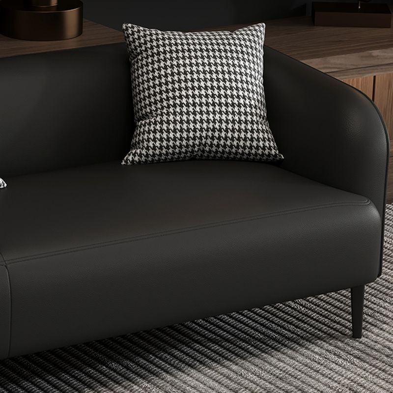 Drawing Room Standard Sofa in Pu Leather with Dark Gray/Sage/Amber Color and Armrest