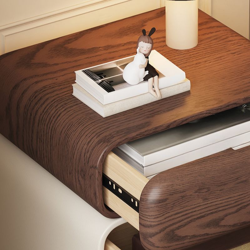 Modish Nightstand With Drawer Organization featuring 1 Cabinet, Right Orientation, and Natural Wood Countertop