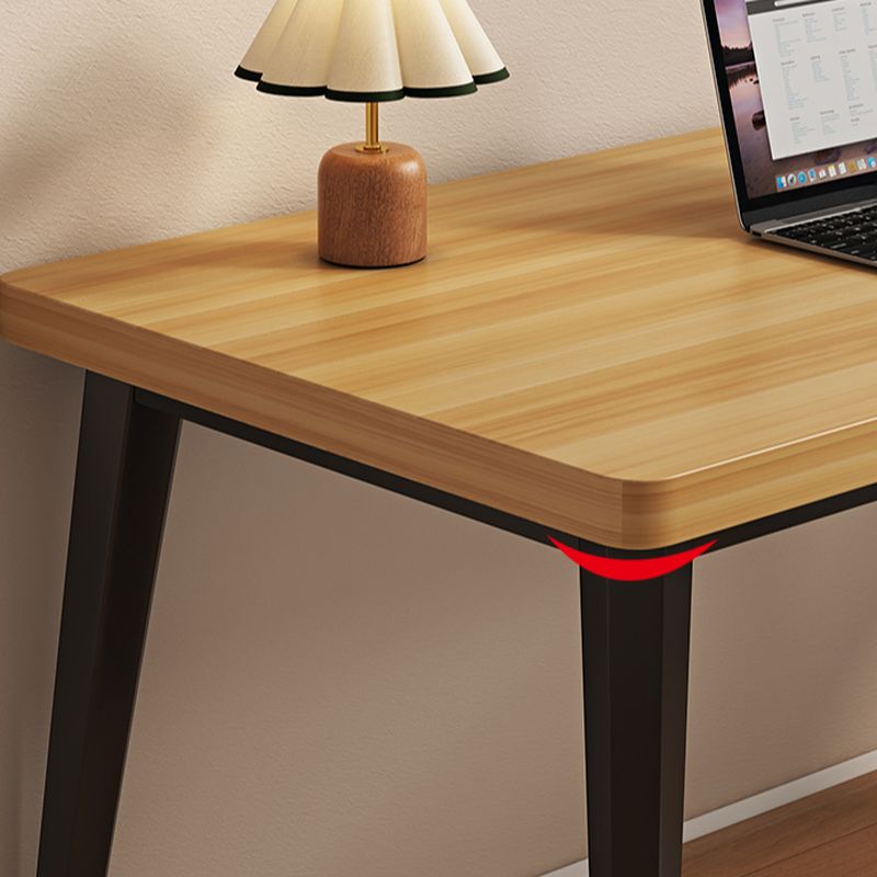 Casual Writing Desk with Storage, Scratch-proof Hairpin Base in Ink/Chalk/Natural Engineered Wood