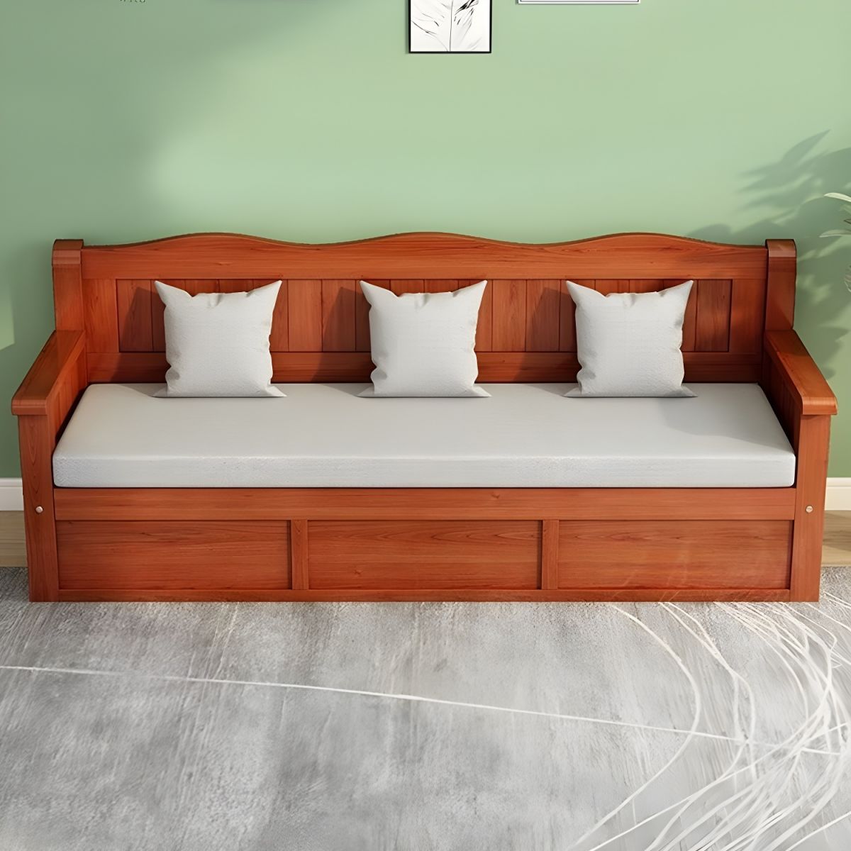 Gray Cotton and Linen Modern Sofa with Storage and Foam Cushioning