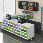 U-Shape Reception Desk with Cable Management, Desk Return, and Manufactured Wood Top