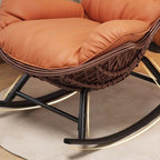 All-weather Cane Front Porch Rocking Chairs with Flared Arm and Stationary Rear Back