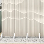Modern Indoor Opaque Fold Away Temporary Wall Panels with 7 Panels, Double Sided Print, and Flaxen Screen Material