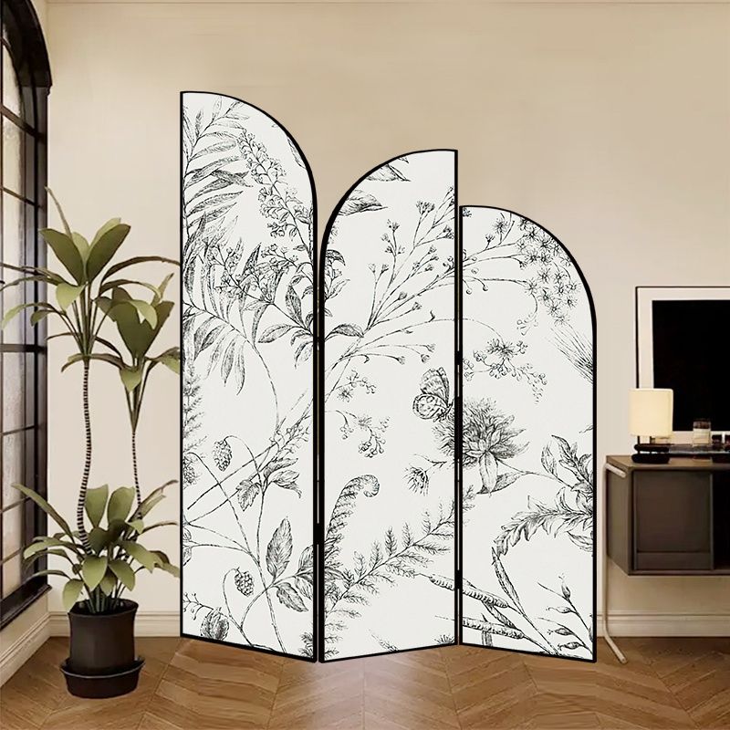 Indoor Opaque Folding Temporary Wall Panels with Natural Wood Frame, 3 Panels, Double Sided Print, Self-supporting