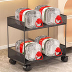 All Ages Metal Tool Roll Cart with 4 Wheels and 3 Tier/2 Shelves