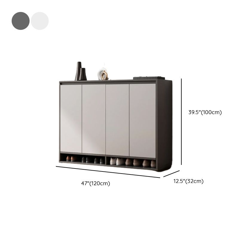 Manufactured Wood 5-tier Shoe Wardrobe with Shelf, Door, Dustproof, and Closed Back
