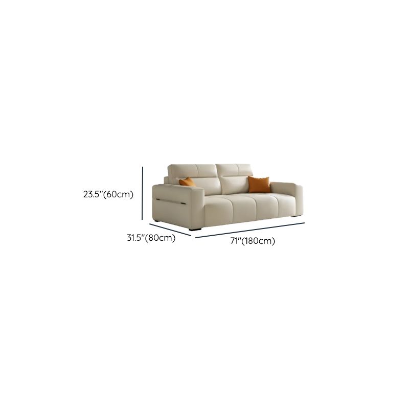 Off-White Standard/Single Sofa with Armrest and 3/1 Pillows for Drawing Room
