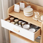 Modern Simple Style Narrow Sideboard with Hutch, 2 Shelves, Engineered Wood Countertop, and 2 Doors